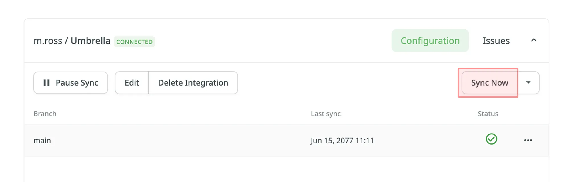 GitLab Integration Sync Now